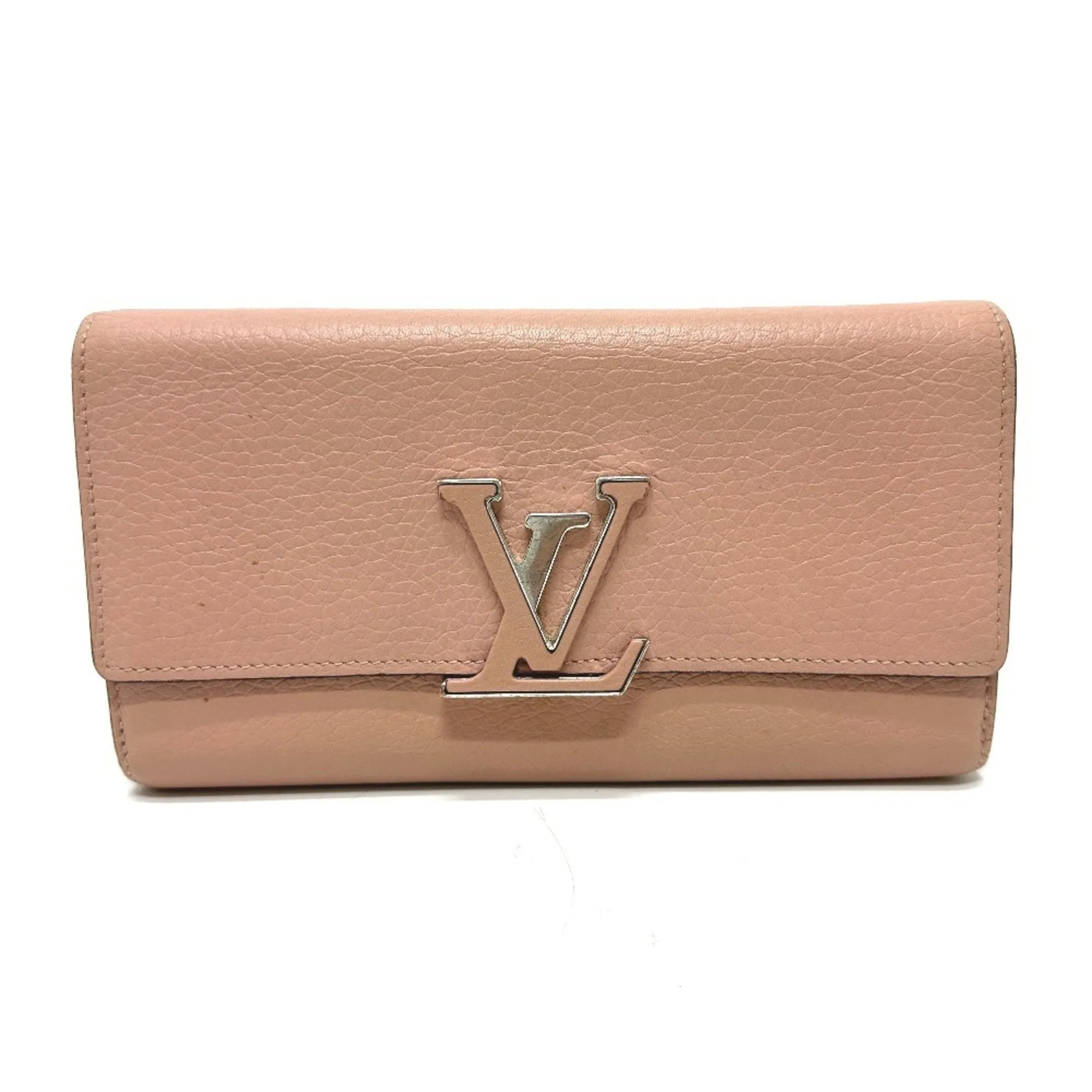 Louis Vuitton Leather Long Wallet (Tri-Fold) (Pre-Owned)
