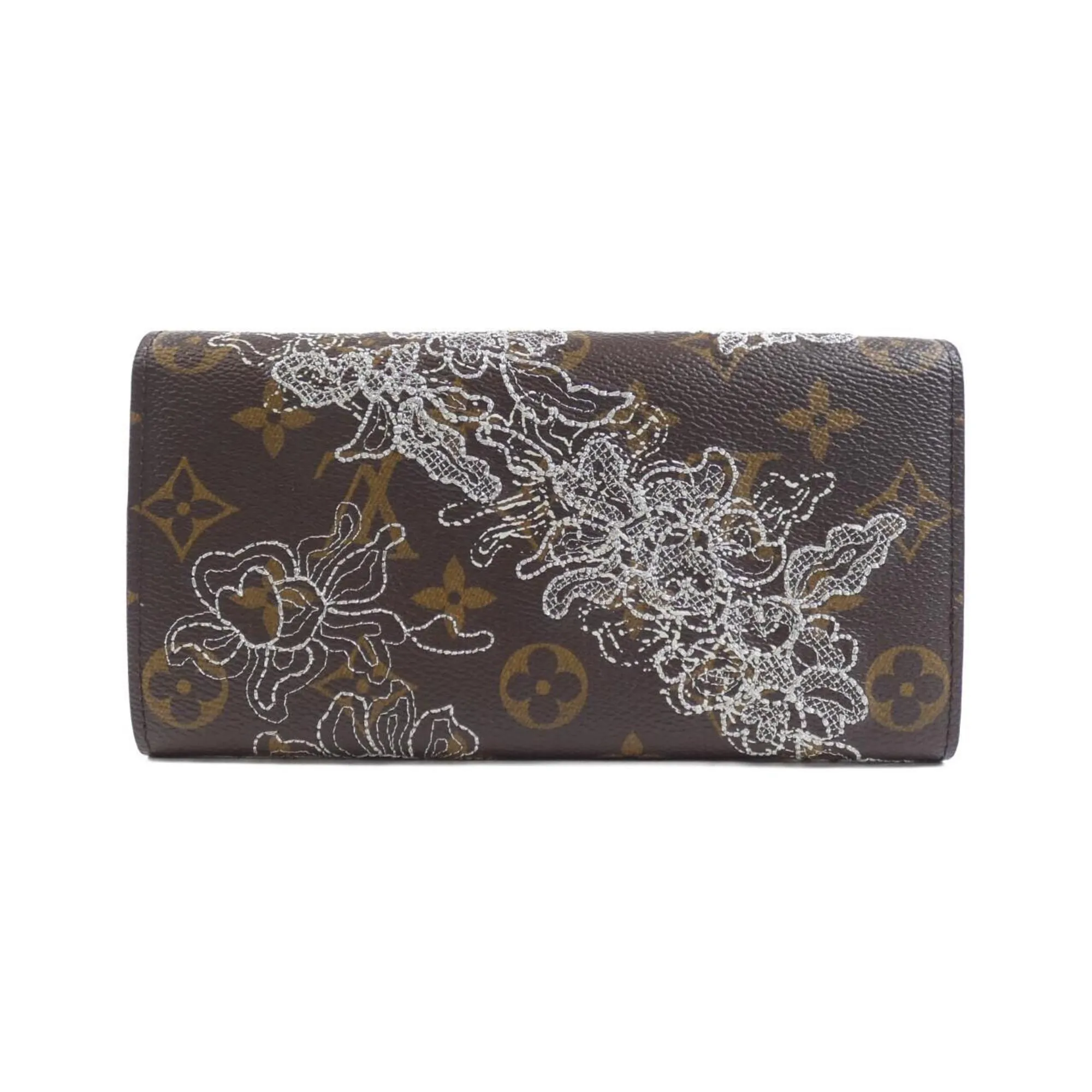 Louis Vuitton Marron Coated Canvas Long Wallet (Bi-Fold) (Pre-Owned)