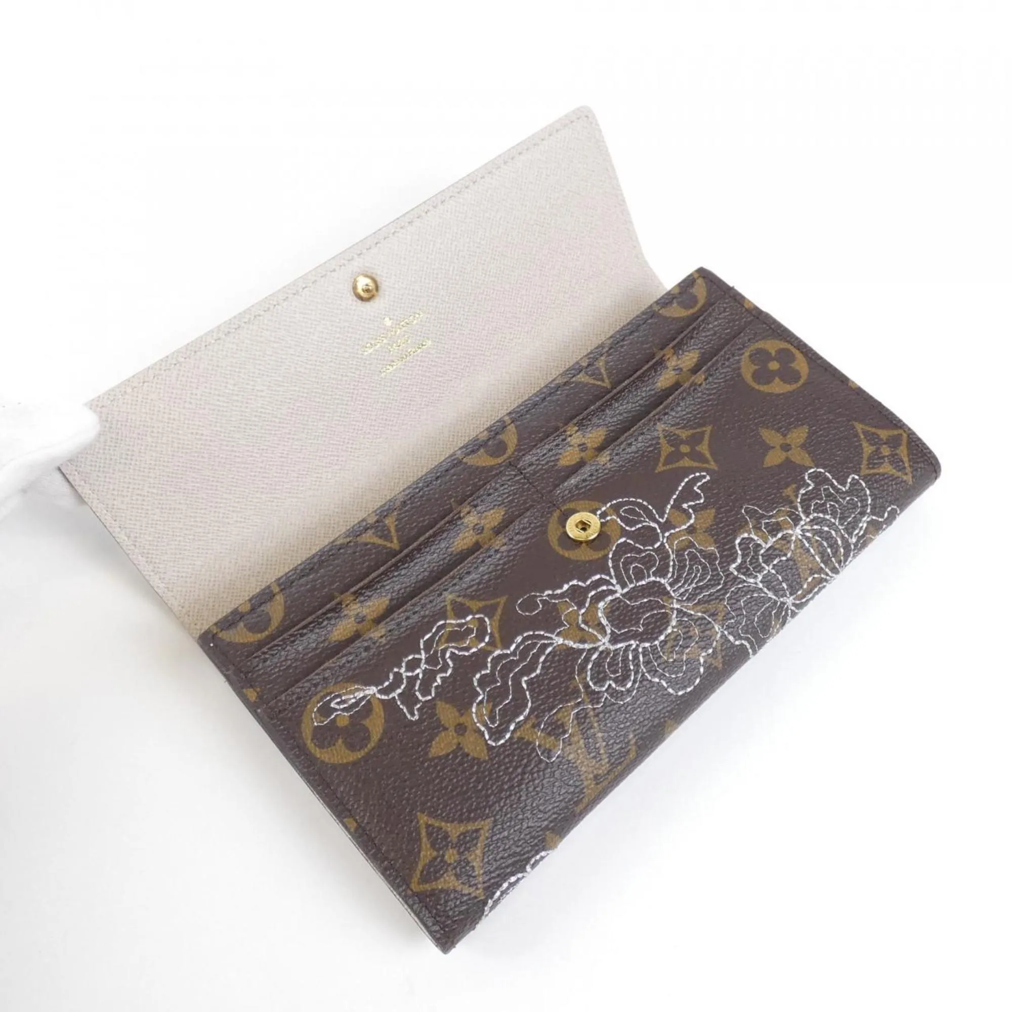 Louis Vuitton Marron Coated Canvas Long Wallet (Bi-Fold) (Pre-Owned)
