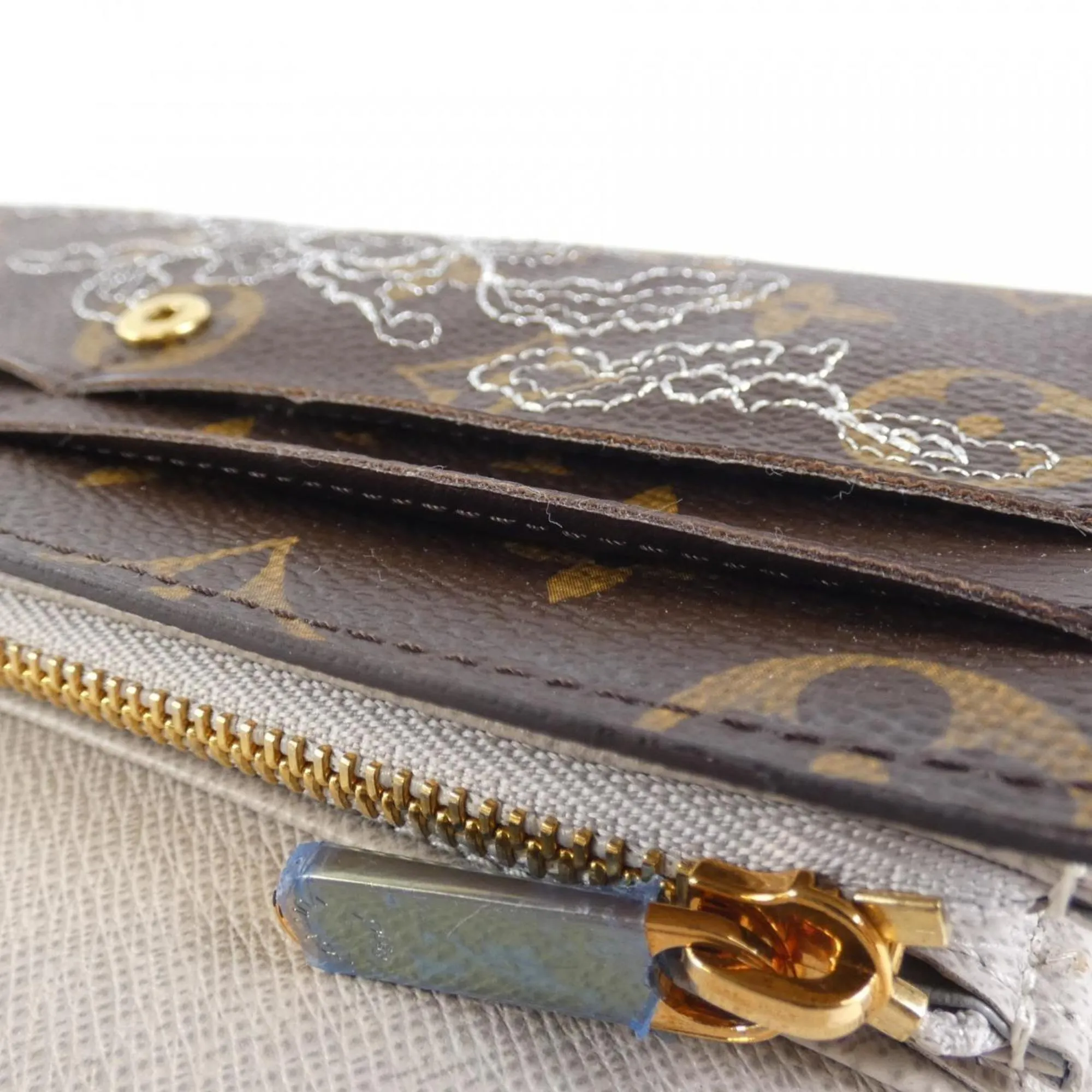 Louis Vuitton Marron Coated Canvas Long Wallet (Bi-Fold) (Pre-Owned)