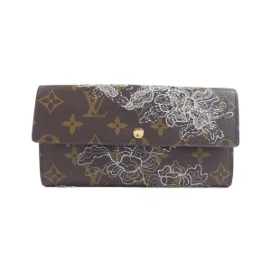 Louis Vuitton Marron Coated Canvas Long Wallet (Bi-Fold) (Pre-Owned)