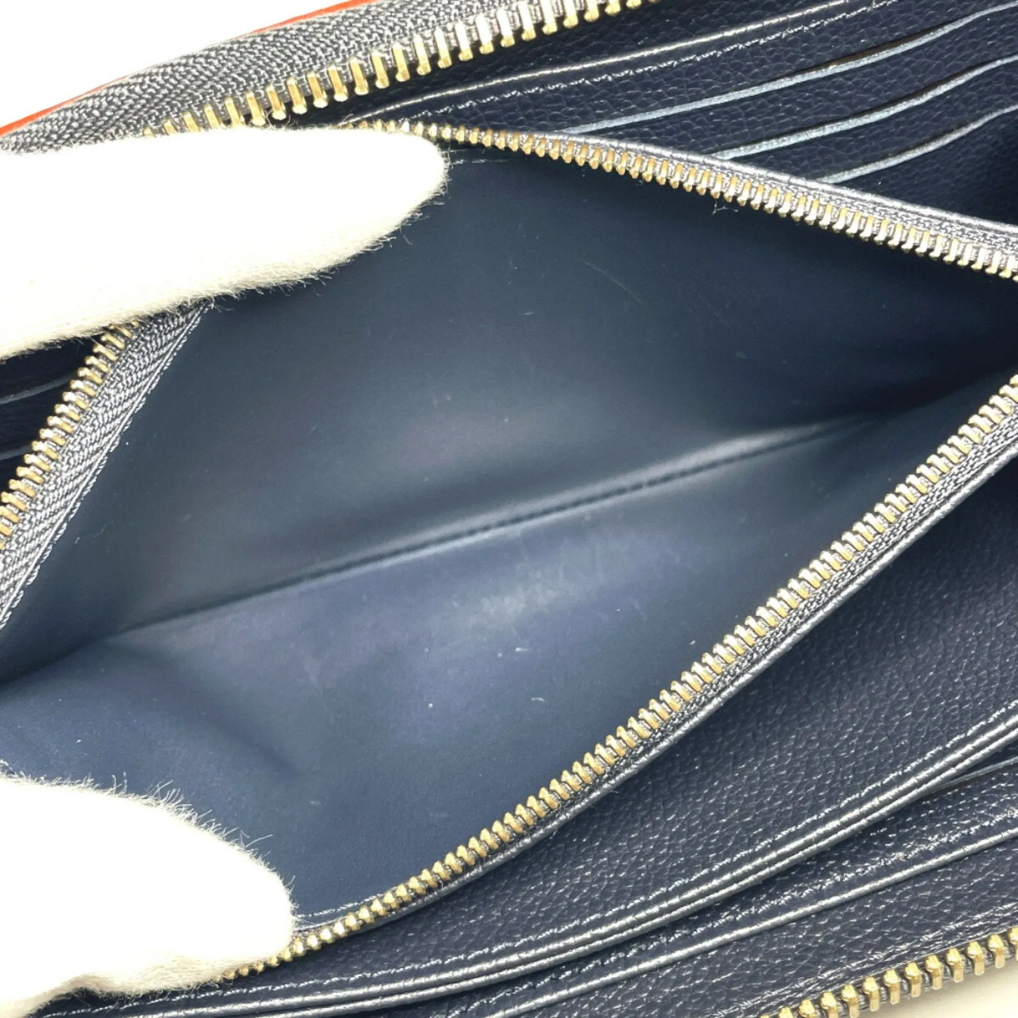 Louis Vuitton Monogram Empreinte Marine Rouge Navy Monogram Empreinte Long Wallet (Bi-Fold) (Pre-Owned)