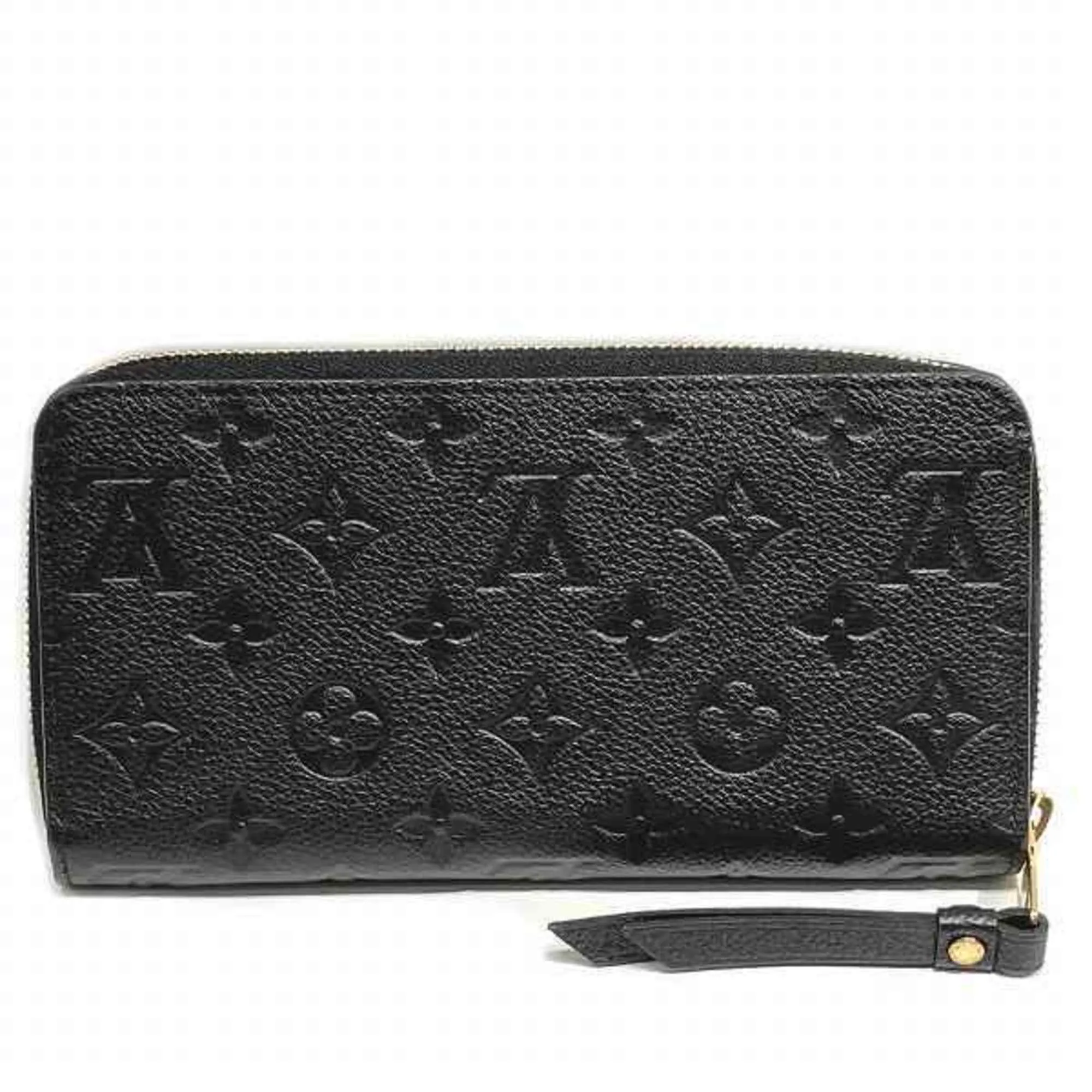 Louis Vuitton Noir Leather Long Wallet (Bi-Fold) (Pre-Owned)