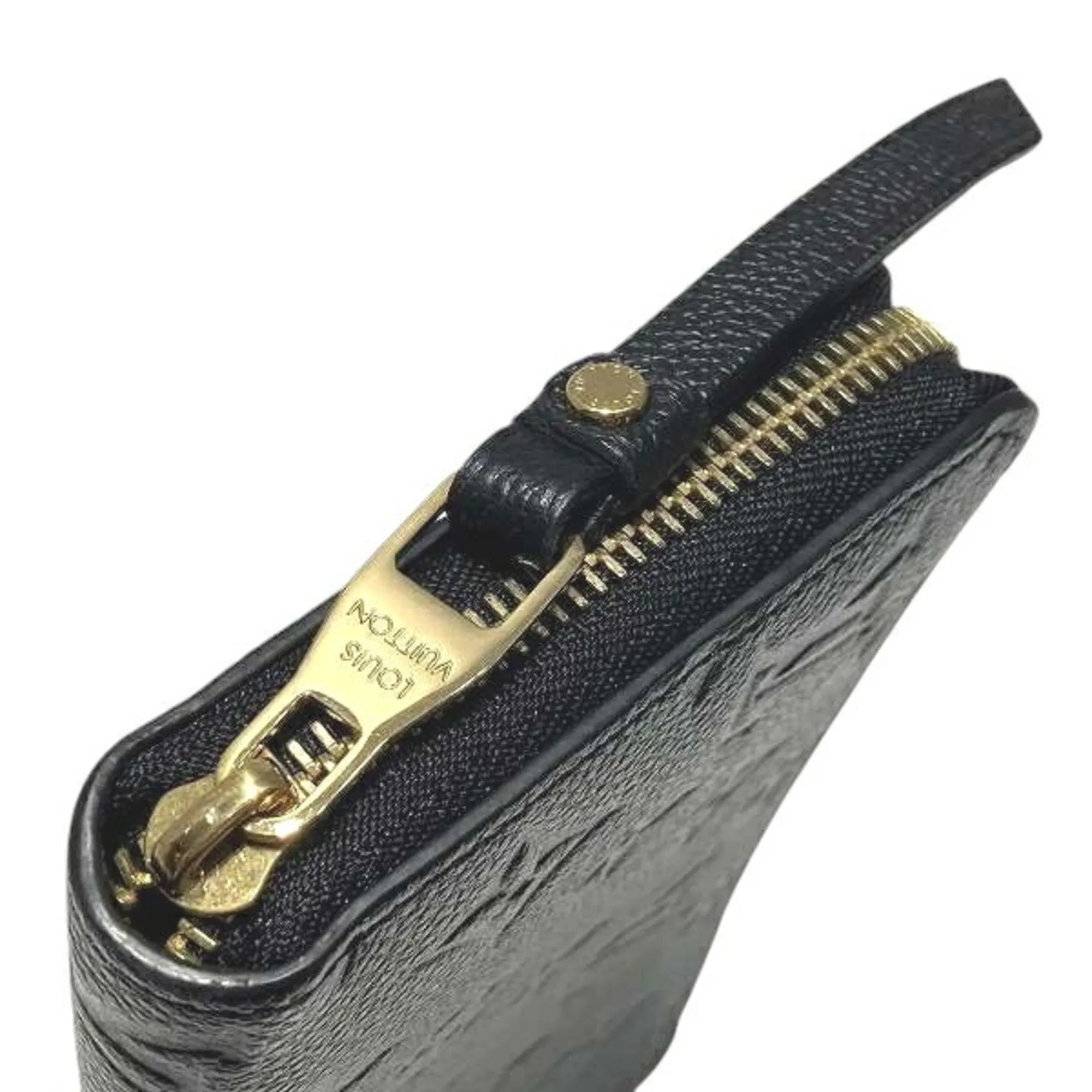Louis Vuitton Noir Leather Long Wallet (Bi-Fold) (Pre-Owned)