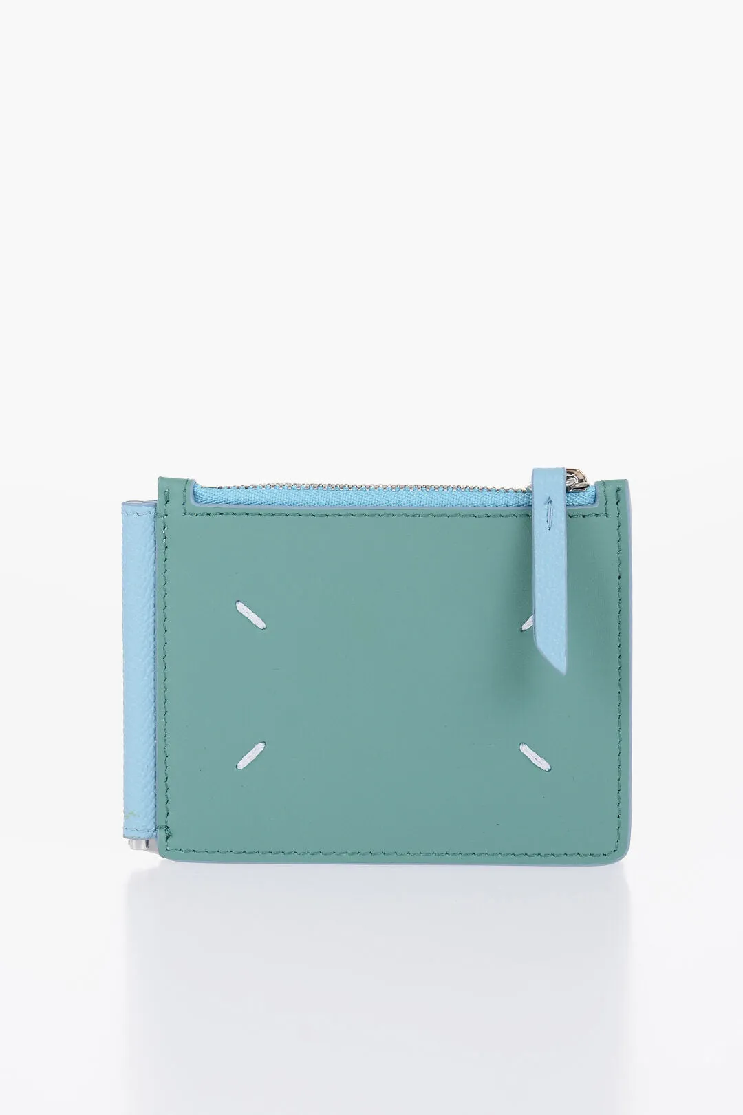 Maison Margiela Mm11 Grained Leather Wallet With Metallic Clip