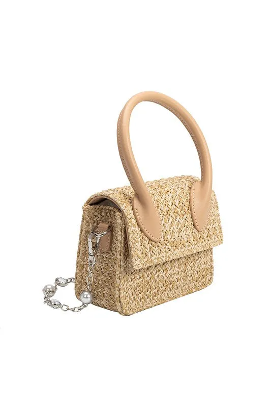 Melie Bianco Tyla Straw Top Handle Bag