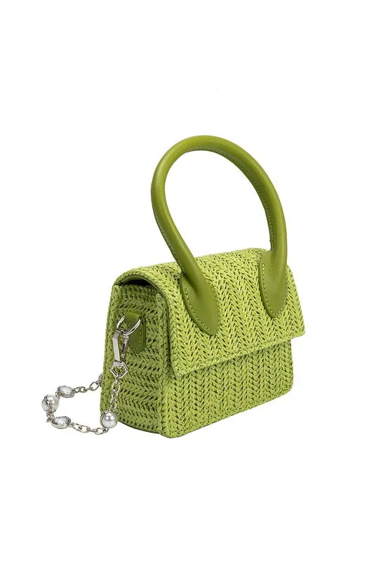 Melie Bianco Tyla Straw Top Handle Bag