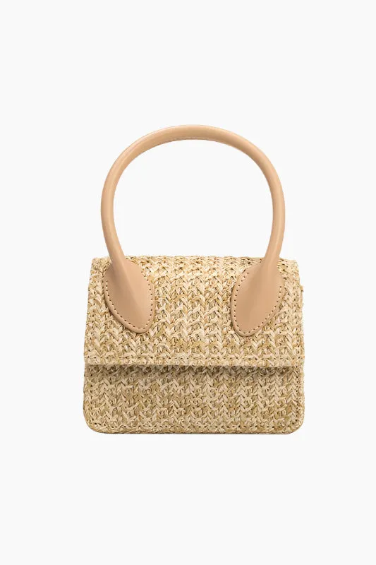 Melie Bianco Tyla Straw Top Handle Bag