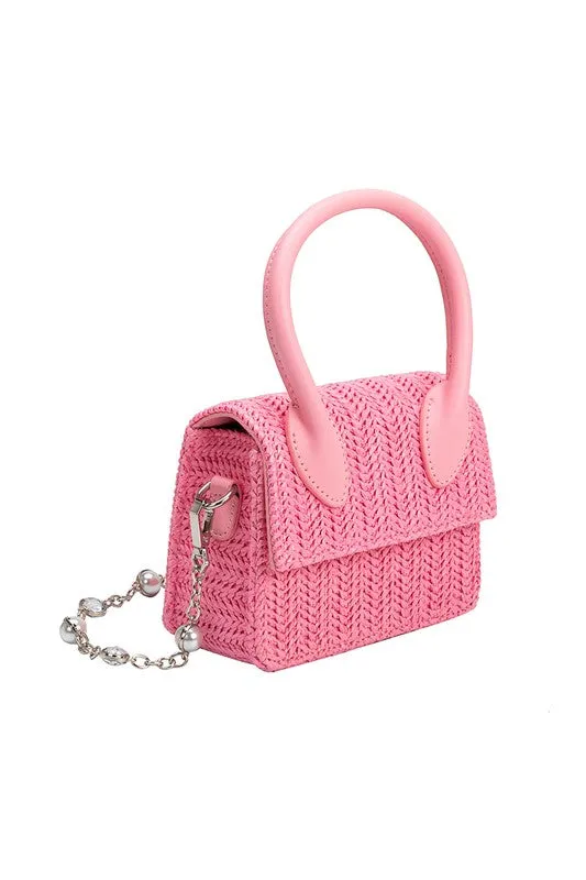 Melie Bianco Tyla Straw Top Handle Bag