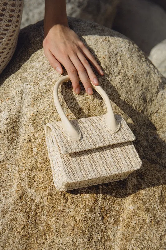 Melie Bianco Tyla Straw Top Handle Bag