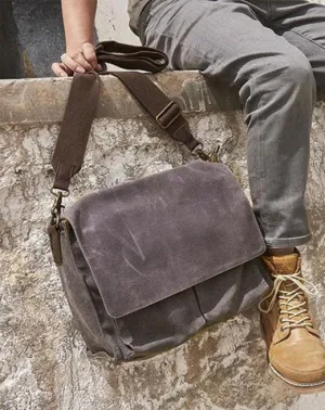 Mens Canvas Gray Cool Side Bag Messenger Bag Canvas Shoulder Bag for Men
