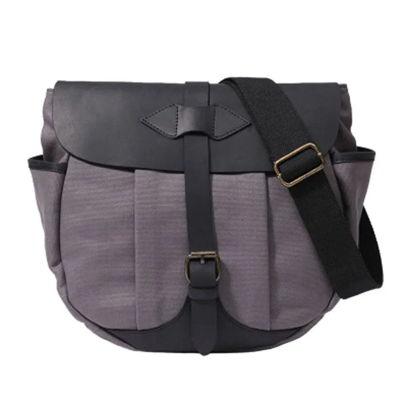 Mens Canvas Leather Saddle Side Bag Messenger Bag Canvas Shoulder Bag for Men