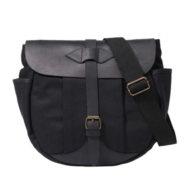 Mens Canvas Leather Saddle Side Bag Messenger Bag Canvas Shoulder Bag for Men