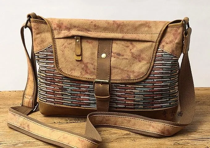 Mens Canvas Rustic Side Bag Messenger Bag Camera Courier Bag Shoulder Bag for Men