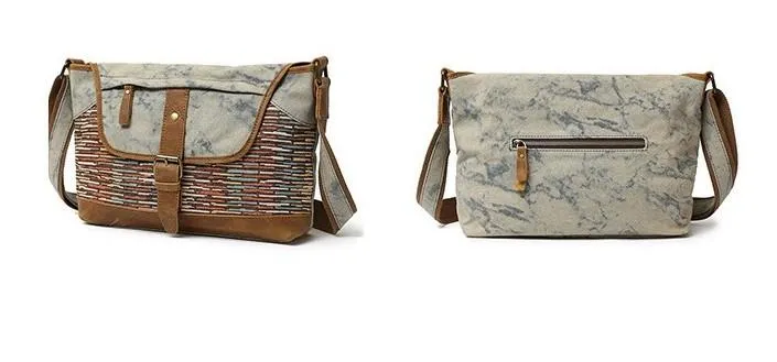 Mens Canvas Rustic Side Bag Messenger Bag Camera Courier Bag Shoulder Bag for Men