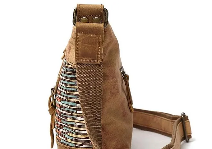 Mens Canvas Rustic Side Bag Messenger Bag Camera Courier Bag Shoulder Bag for Men