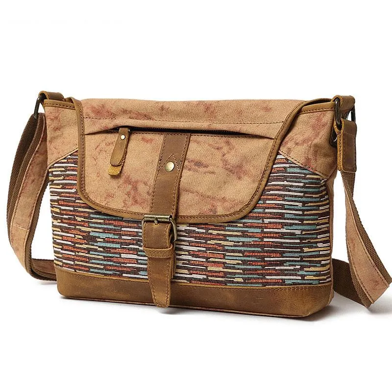 Mens Canvas Rustic Side Bag Messenger Bag Camera Courier Bag Shoulder Bag for Men