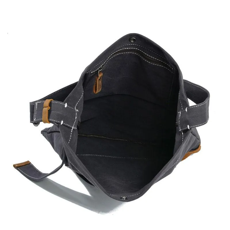Mens Canvas Side Bag Messenger Bag Canvas Courier Bag Shoulder Bag for Men