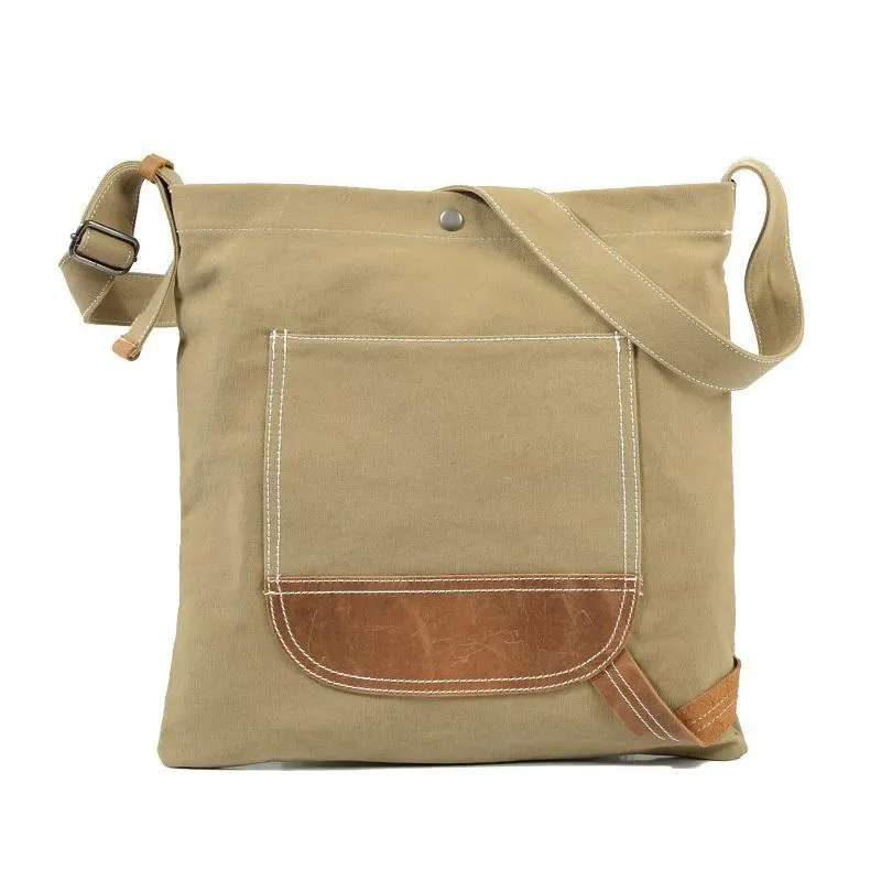Mens Canvas Side Bag Messenger Bag Canvas Courier Bag Shoulder Bag for Men