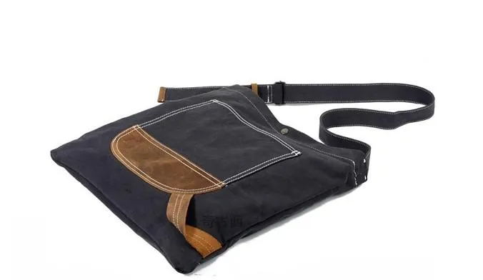 Mens Canvas Side Bag Messenger Bag Canvas Courier Bag Shoulder Bag for Men