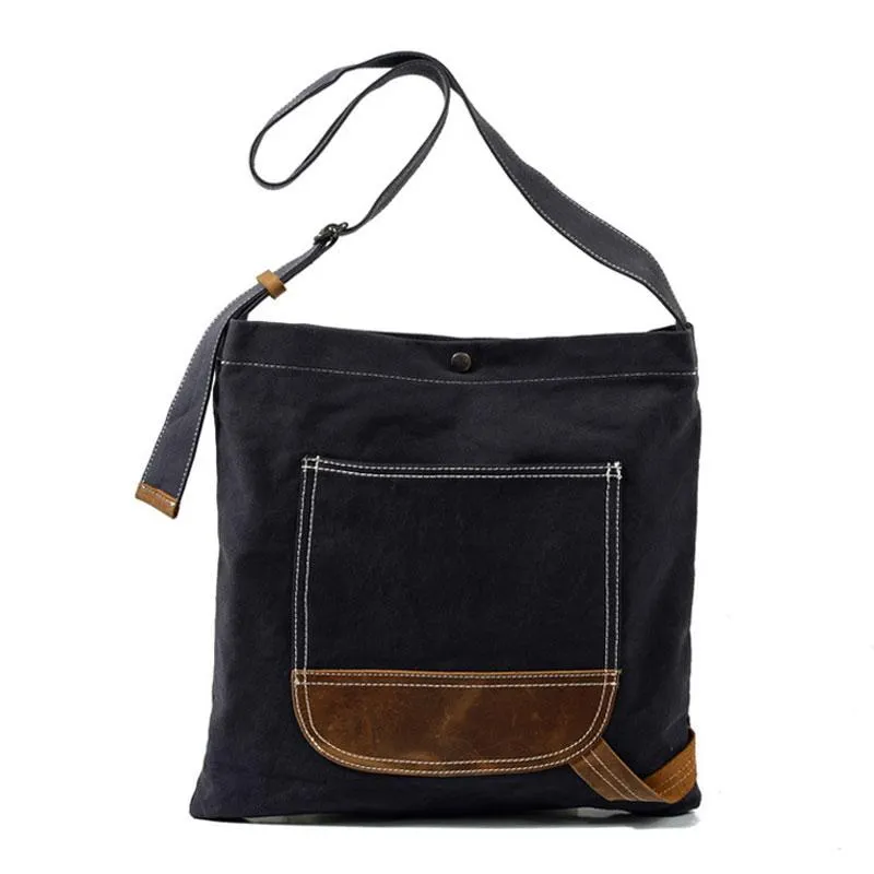 Mens Canvas Side Bag Messenger Bag Canvas Courier Bag Shoulder Bag for Men