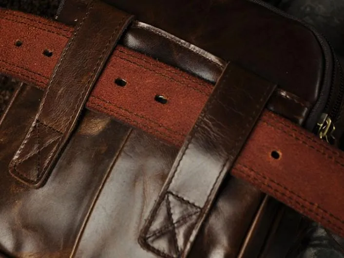 Mens Leather Small Belt Pouch Side Bags Waist Pouches COURIER BAG Holster Belt Case for Men