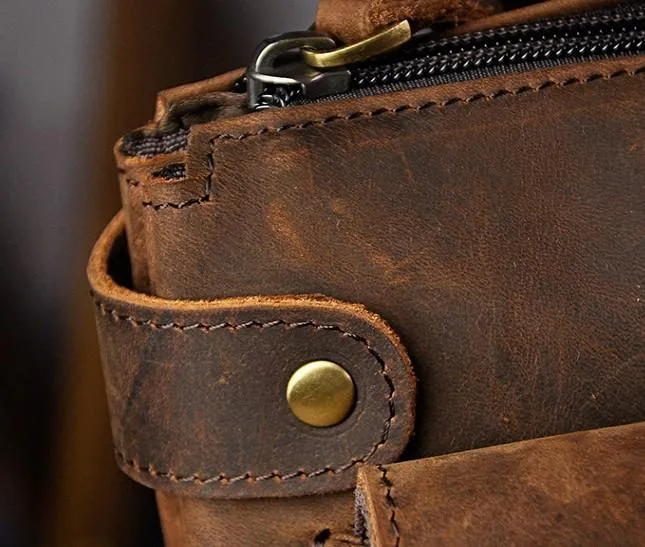 Mens Leather Small COURIER BAG Side Bag Waist Bag Holster Belt Case Belt Pouch for Men
