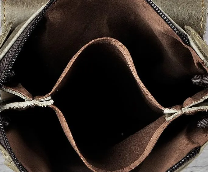 Mens Leather Small COURIER BAG Side Bag Waist Bag Holster Belt Case Belt Pouch for Men