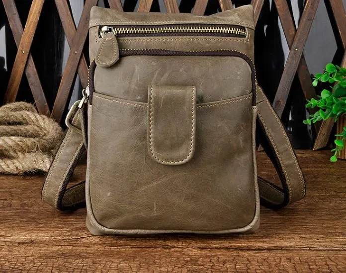 Mens Small Leather Belt Pouch Side Bag Holster Belt Case Waist Pouch for Men