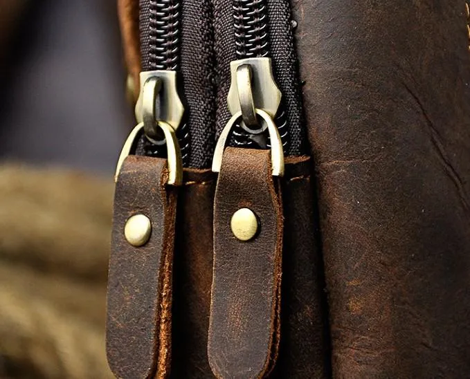 Mens Small Leather Holster Belt Case Belt Pouch Cell Phone Waist Pouch for Men