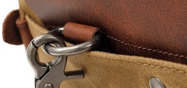 Mens Waxed Canvas Camera Side Bag Camera Messenger Bag Courier Bag Camera Shoulder Bag for Men