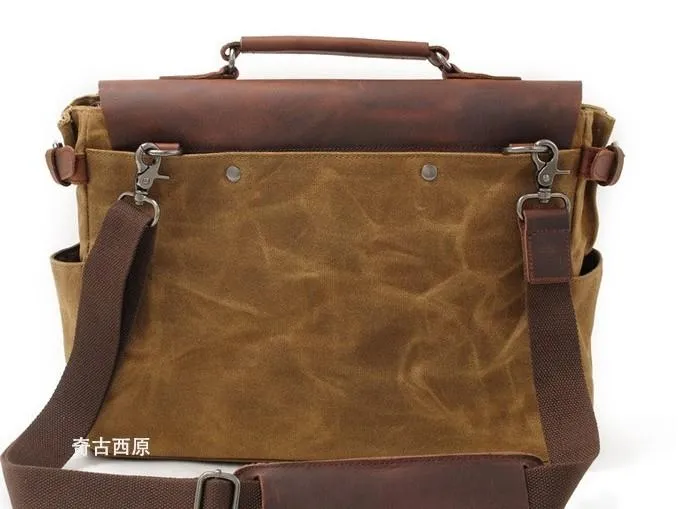Mens Waxed Canvas Camera Side Bag Camera Messenger Bag Courier Bag Camera Shoulder Bag for Men