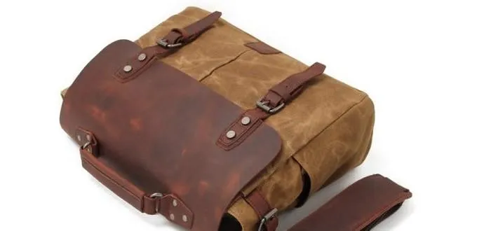 Mens Waxed Canvas Camera Side Bag Camera Messenger Bag Courier Bag Camera Shoulder Bag for Men