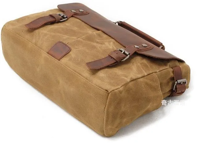 Mens Waxed Canvas Camera Side Bag Camera Messenger Bag Courier Bag Camera Shoulder Bag for Men