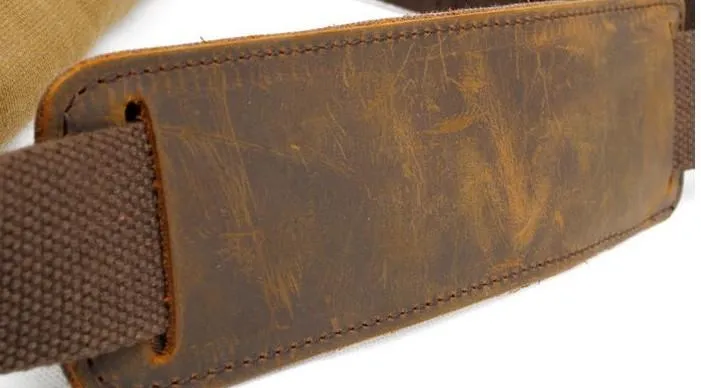 Mens Waxed Canvas Side Bag Canvas Messenger Courier Bag Shoulder Bag for Men