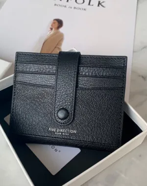 Minimalist Women Black SheepSkin Slim Card Holder Card Wallets Slim Card Holders Credit Card Holder For Women