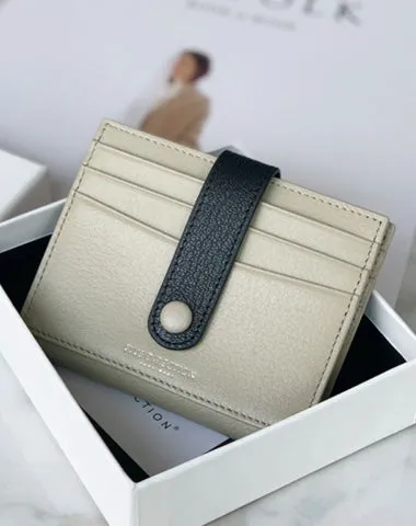 Minimalist Women Black SheepSkin Slim Card Holder Card Wallets Slim Card Holders Credit Card Holder For Women