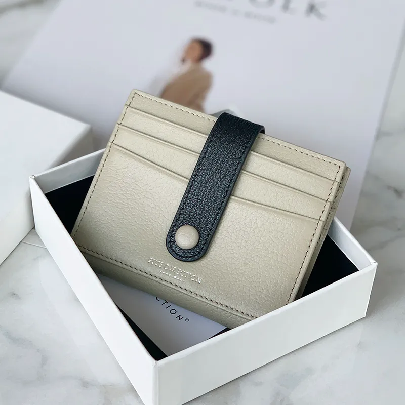 Minimalist Women Black SheepSkin Slim Card Holder Card Wallets Slim Card Holders Credit Card Holder For Women
