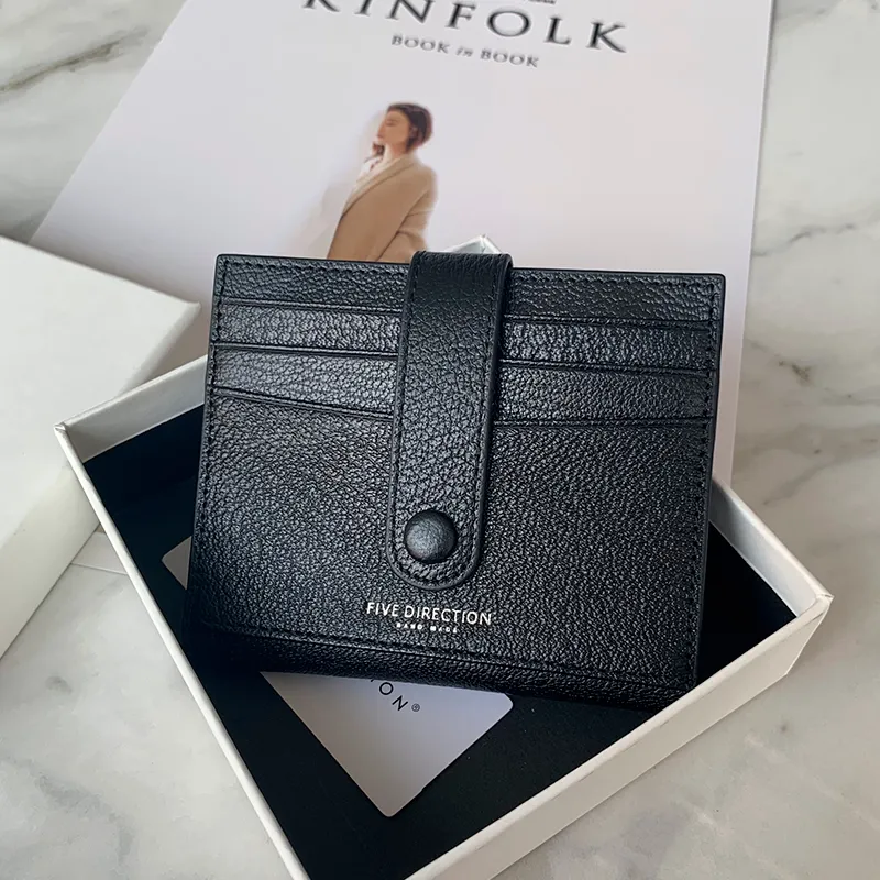 Minimalist Women Coffee SheepSkin Slim Card Holder Card Wallets Slim Card Holders Credit Card Holder For Women