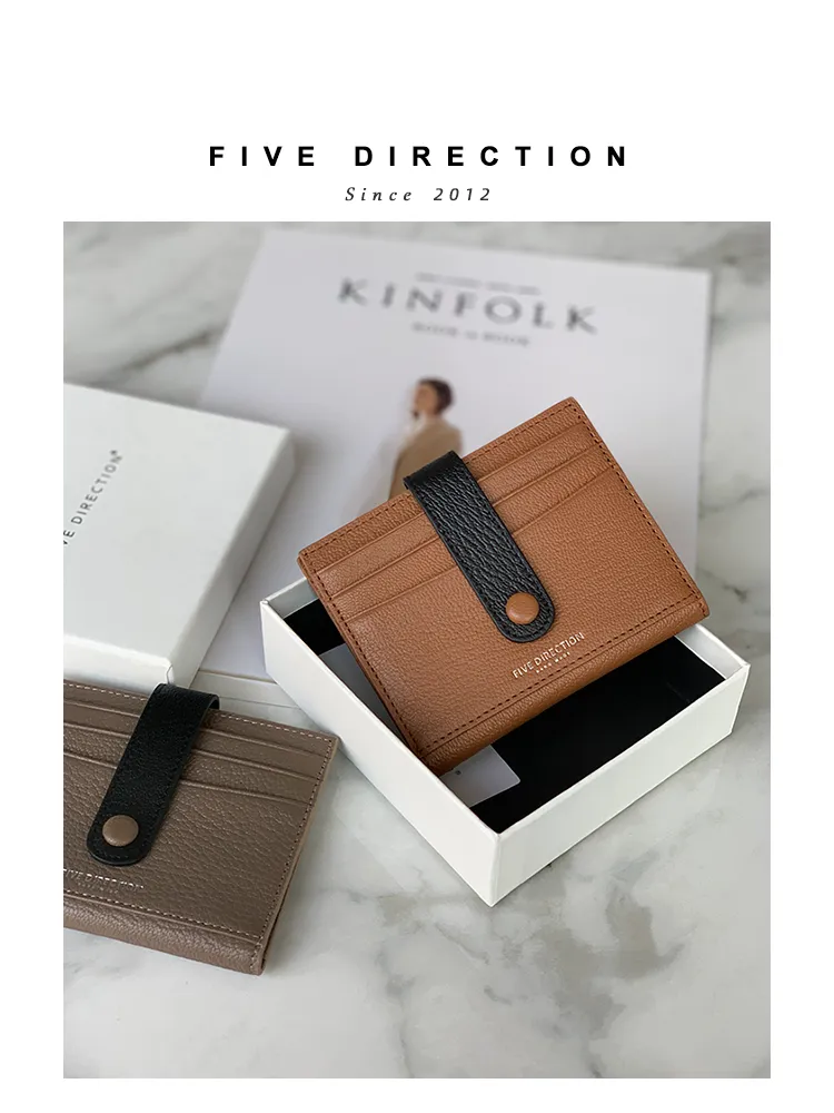 Minimalist Women Coffee SheepSkin Slim Card Holder Card Wallets Slim Card Holders Credit Card Holder For Women