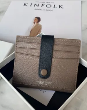 Minimalist Women Coffee SheepSkin Slim Card Holder Card Wallets Slim Card Holders Credit Card Holder For Women