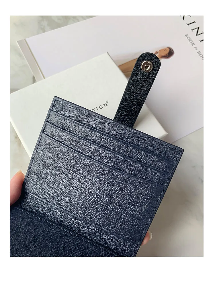 Minimalist Women Coffee SheepSkin Slim Card Holder Card Wallets Slim Card Holders Credit Card Holder For Women