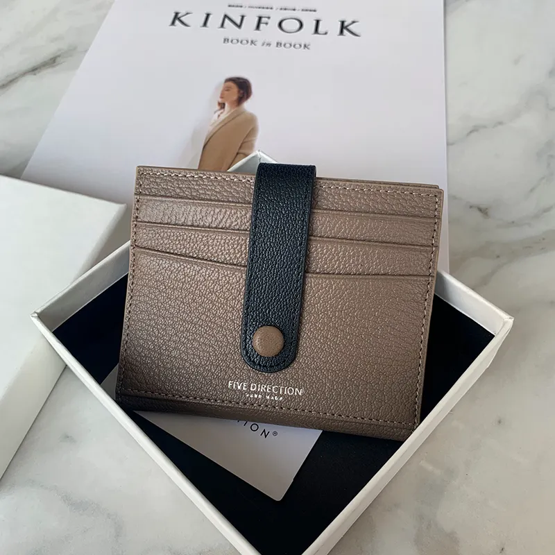 Minimalist Women Coffee SheepSkin Slim Card Holder Card Wallets Slim Card Holders Credit Card Holder For Women