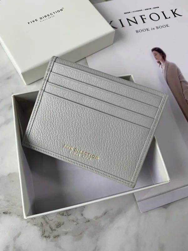 Minimalist Women Dark Blue Leather Slim Card Holders Small Card Wallet Cute Card Holder Credit Card Holder For Women