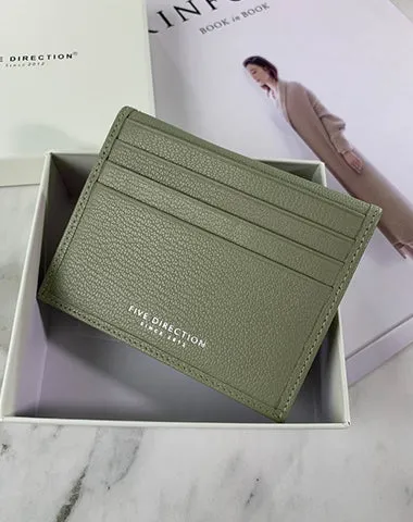 Minimalist Women Dark Blue Leather Slim Card Holders Small Card Wallet Cute Card Holder Credit Card Holder For Women