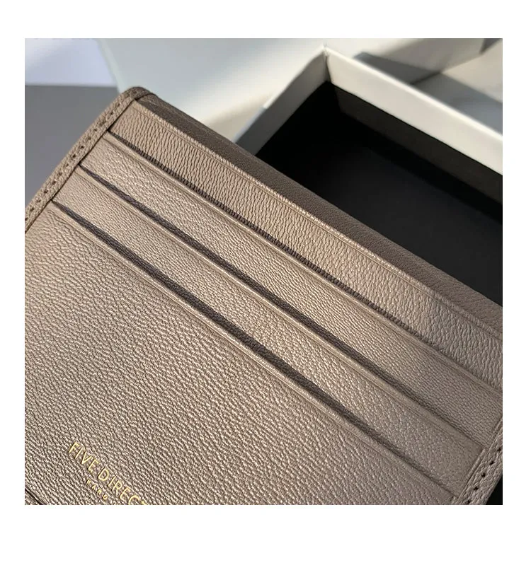 Minimalist Women Dark Blue Leather Slim Card Holders Small Card Wallet Cute Card Holder Credit Card Holder For Women