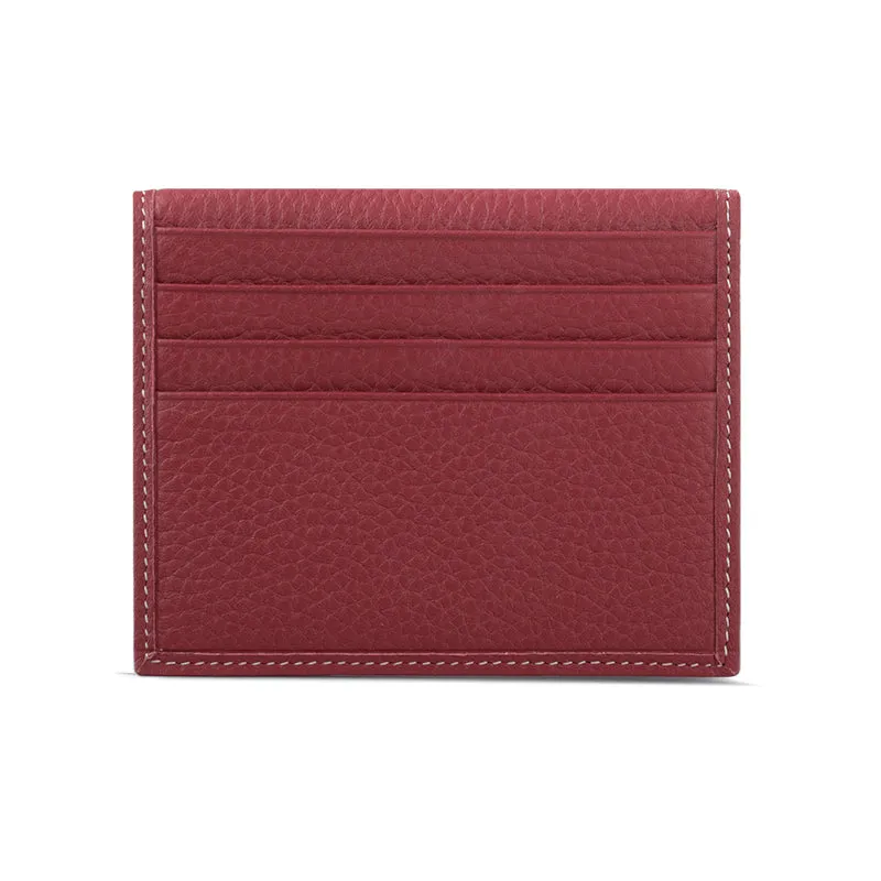 Minimalist Women Dark Gray Leather Slim Card Holders Small Card Wallet Cute Card Holder Credit Card Holder For Women