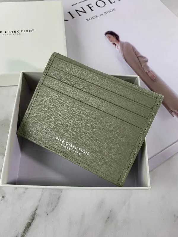 Minimalist Women Dark Gray Leather Slim Card Holders Small Card Wallet Cute Card Holder Credit Card Holder For Women