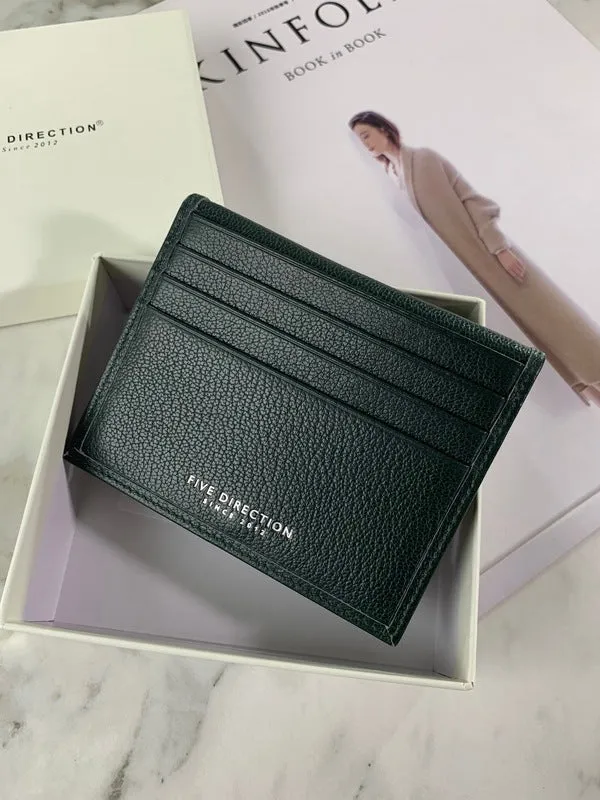 Minimalist Women Dark Gray Leather Slim Card Holders Small Card Wallet Cute Card Holder Credit Card Holder For Women