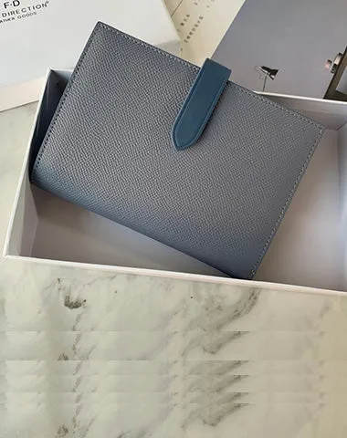 Minimalist Women Green Vegan Leather Slim Card Wallet Billfold Passport Wallet Slim Travel Wallet For Women
